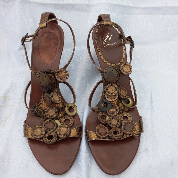 J. Vincent Embellished Mackenzie Heeled Sandals 6.5 - Picture 2 of 13